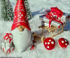 Фигура Санта-Клауса сани с подарками, для украшения Рождество